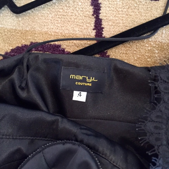 Black Lace and Gold Floral Evening Gown - Picture 16 of 16